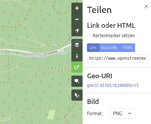 Open Street Map Harz Link